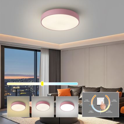 Brilagi - LED griestu gaismeklis POOL LED/48W/230V 3000/4000/6000K Ø 40 cm rozā