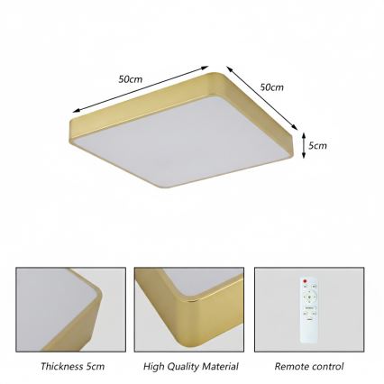 Brilagi - LED griestu lampa POOL LED/48W/230V 3000/4000/6000K 50x50 cm zelta