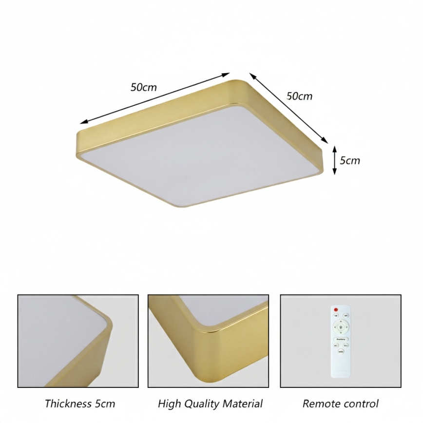 Brilagi - LED griestu lampa POOL LED/48W/230V 3000/4000/6000K 50x50 cm zelta