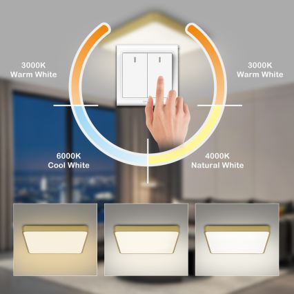 Brilagi - LED griestu lampa POOL LED/48W/230V 3000/4500/6000K 50x50 cm zelta