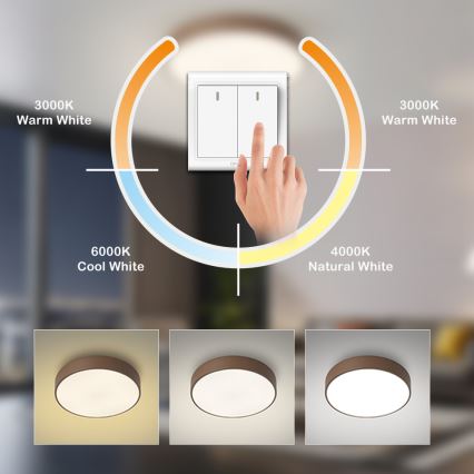Brilagi - griestu LED gaismeklis POOL LED/60W/230V 3000/4000/6000K Ø 50 cm brūns