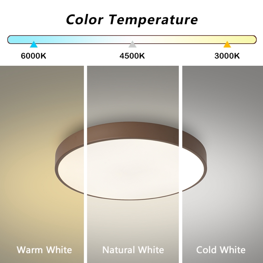Brilagi - griestu LED gaismeklis POOL LED/60W/230V 3000/4000/6000K Ø 50 cm brūns