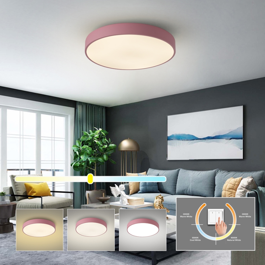 Brilagi - LED griestu gaismeklis POOL LED/60W/230V 3000/4000/6000K Ø 50 cm rozā