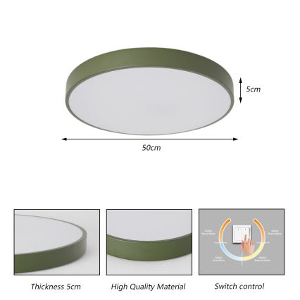 Brilagi - LED griestu gaismeklis POOL LED/60W/230V 3000/4000/6000K Ø 50 cm zaļš