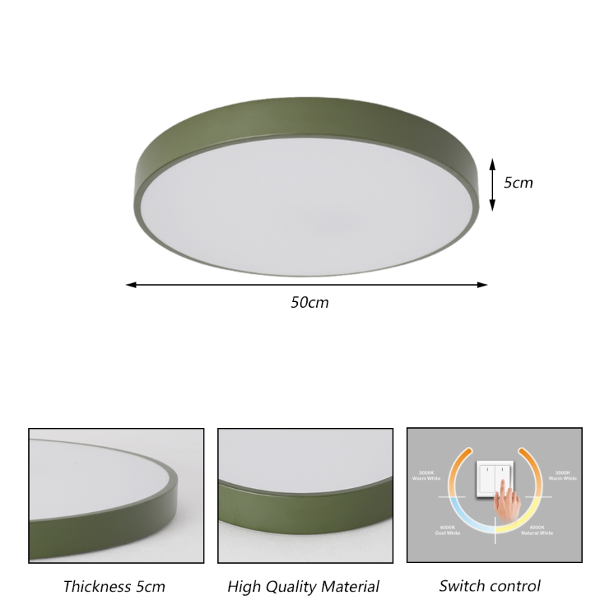 Brilagi - LED griestu gaismeklis POOL LED/60W/230V 3000/4000/6000K Ø 50 cm zaļš