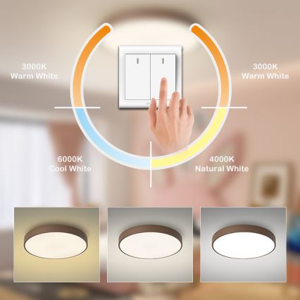 Brilagi - LED griestu lampa POOL LED/60W/230V 3000/4000/6000K Ø 60 cm brūna