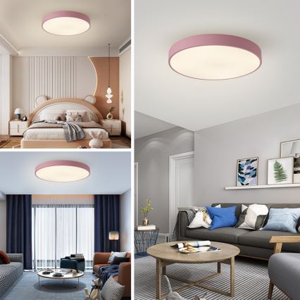 Brilagi - LED griestu lukturis POOL, 60 W, 230 V, 3000/4000/6000 K, Ø 60 cm, rozā