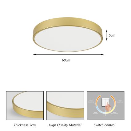 Brilagi - LED griestu lampa POOL LED/60W/230V 3000/4000/6000K Ø60 cm zelta