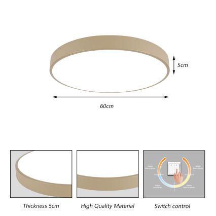 Brilagi - LED griestu gaismeklis POOL LED/60W/230V 3000/4500/6000K Ø 60 cm bēšs