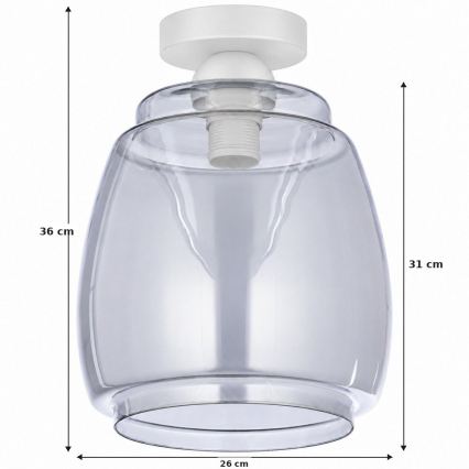 BRILAGI - LED griestu gaismeklis RETRO GLASS 1xE27/60W/230V Ø 26 cm balts/dūmakaini pelēks
