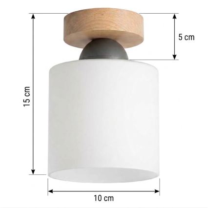 BRILAGI - LED griestu lampa RETRO GLASS 1xE27/60W/230V Ø 10 cm ozols/balts