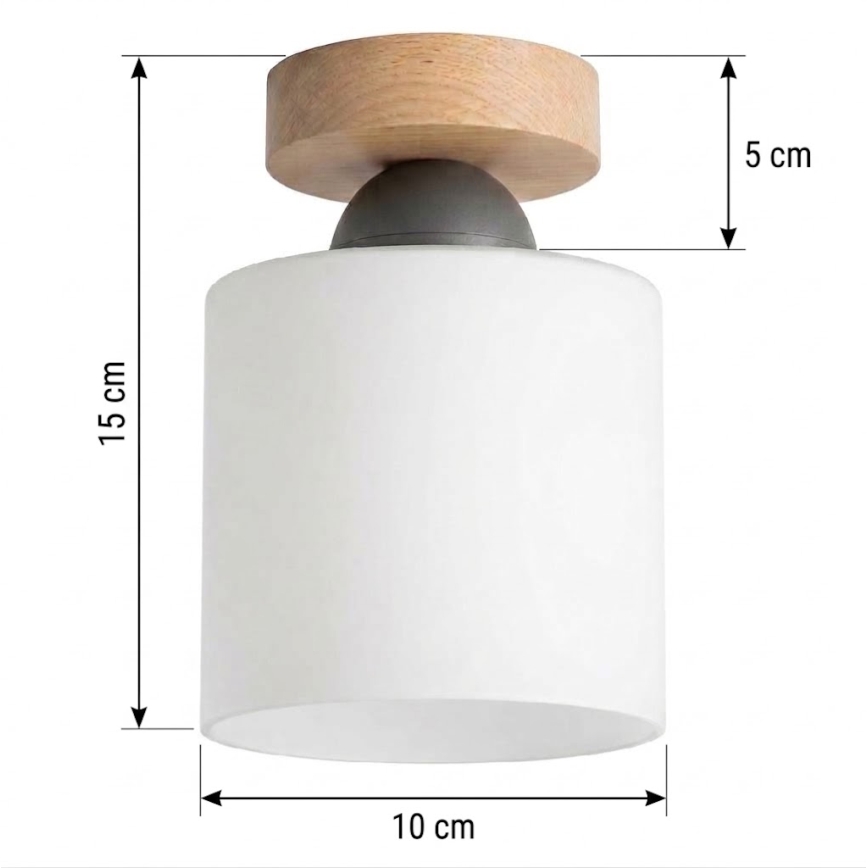 BRILAGI - LED griestu lampa RETRO GLASS 1xE27/60W/230V Ø 10 cm ozols/balts