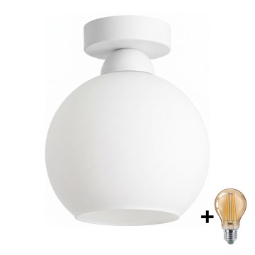 BRILAGI - LED griestu lampa RETRO GLASS 1xE27/60W/230V Ø 15 cm balta