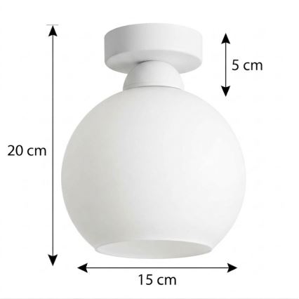 BRILAGI - LED griestu lampa RETRO GLASS 1xE27/60W/230V Ø 15 cm balta