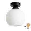 BRILAGI - LED griestu lampa RETRO GLASS 1xE27/60W/230V Ø 15 cm melna/balta