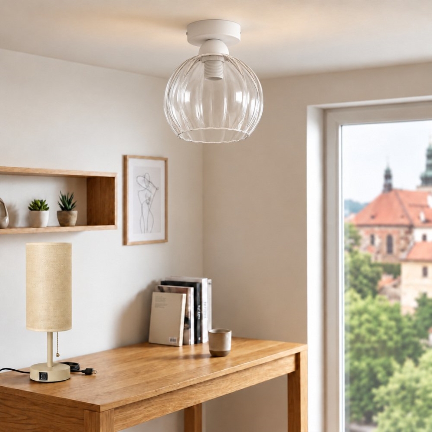 BRILAGI - LED Griestu lampa RETRO GLASS 1xE27/60W/230V Ø 25 cm balta/caurspīdīga
