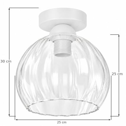 BRILAGI - LED Griestu lampa RETRO GLASS 1xE27/60W/230V Ø 25 cm balta/caurspīdīga