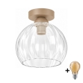 BRILAGI - LED Griestu lampa RETRO GLASS 1xE27/60W/230V Ø 25 cm bēša/caurspīdīga