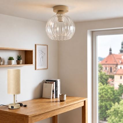 BRILAGI - LED Griestu lampa RETRO GLASS 1xE27/60W/230V Ø 25 cm bēša/caurspīdīga