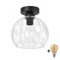 BRILAGI - LED griestu lampa RETRO GLASS 1xE27/60W/230V Ø 25 cm melna/caurspīdīga