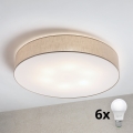 Brilagi - LED griestu lampa SIRIJA 6xE27/60W/230V Ø 80 cm bēša