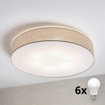 Brilagi - LED griestu lampa SIRIJA 6xE27/60W/230V Ø 80 cm bēša