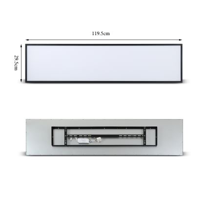Brilagi - LED Griestu lampa SLIMFRAME LED/58W/230V 120x30 cm melna