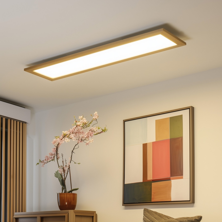Brilagi - LED Griestu lampa SLIMFRAME WOOD LED/58W/230V 124x34 cm brūna
