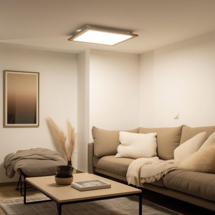 Brilagi - LED Griestu lampa SLIMFRAME WOOD LED/58W/230V 64x64 cm brūna