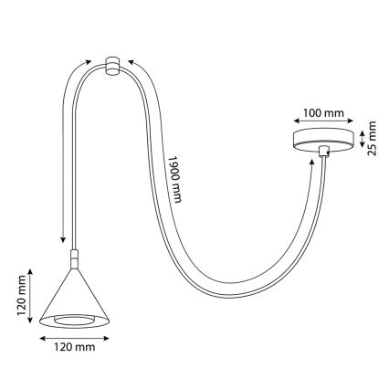 BRILAGI - LED Griestu lampa uz kabeļa CONE SINGLE SPIDER 1xGX53/15W/230V bēša