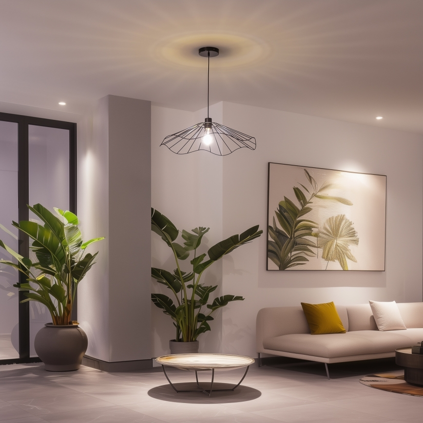 Brilagi - LED griestu lampa uz troses CERIA WIRE 1xE27/40W/230V Ø 60 cm melna