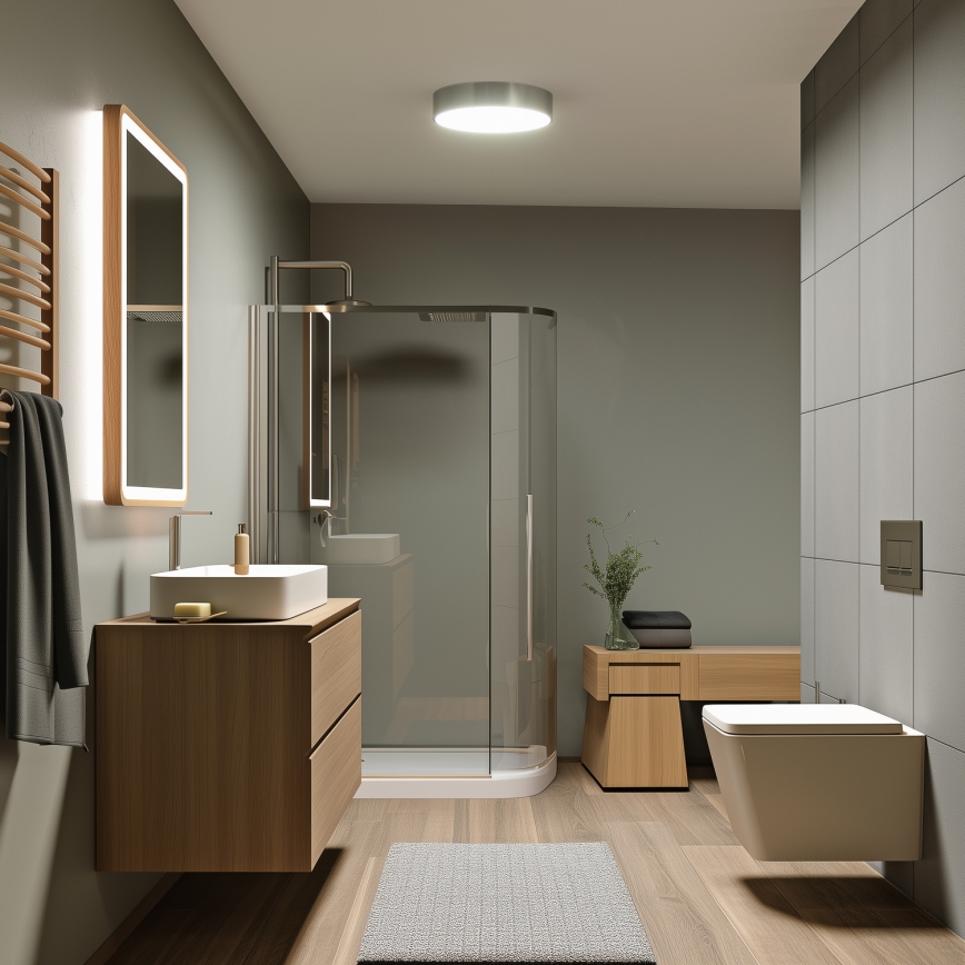 BRILAGI - LED vannas istabas griestu gaismeklis POOL LED/24W/230V 3000/4000/5500K Ø 30 cm IP54 matēts hroms