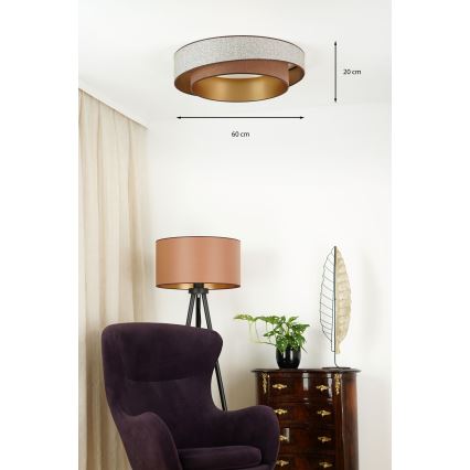 Brilagi - LED Griestu lampa VEGAS SHINE LED/24W/230V d. 60 cm brūna