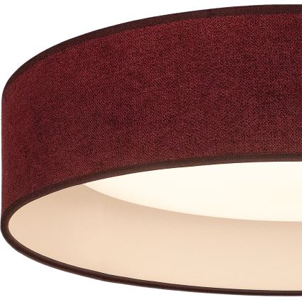 BRILAGI - LED griestu lampa VELVET SIMPLE, 24W/230V, 3000K, Ø 45 cm, vīnsarkana