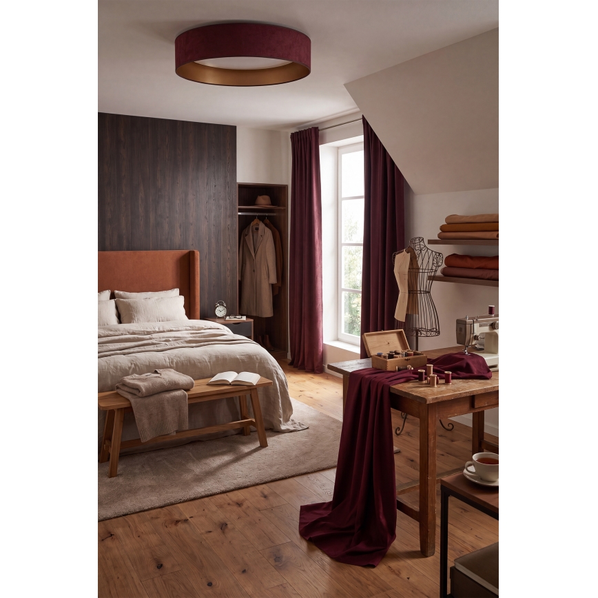 BRILAGI - LED griestu gaismeklis VELVET SIMPLE LED/24W/230V 3000K Ø 45 cm bordo/zelta