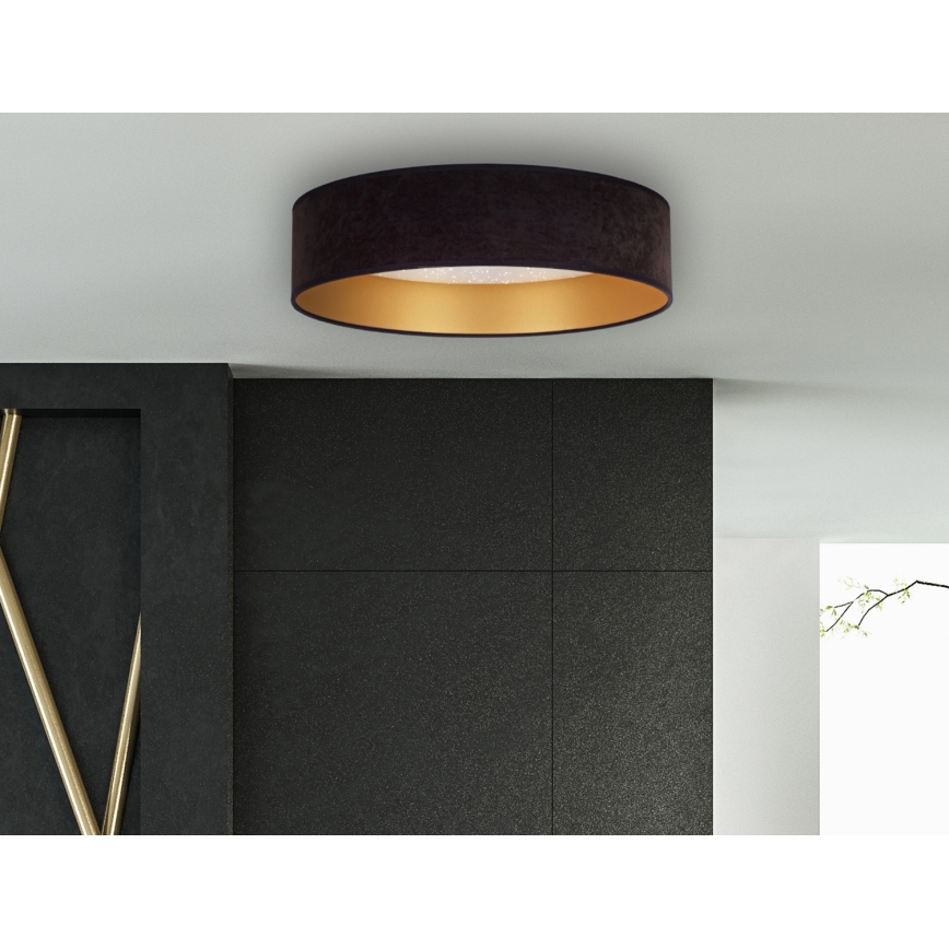 Brilagi - LED Griestu lampa VELVET STAR LED/24W/230V d. 40 cm 3000K/4000K/6400K melna/zelta