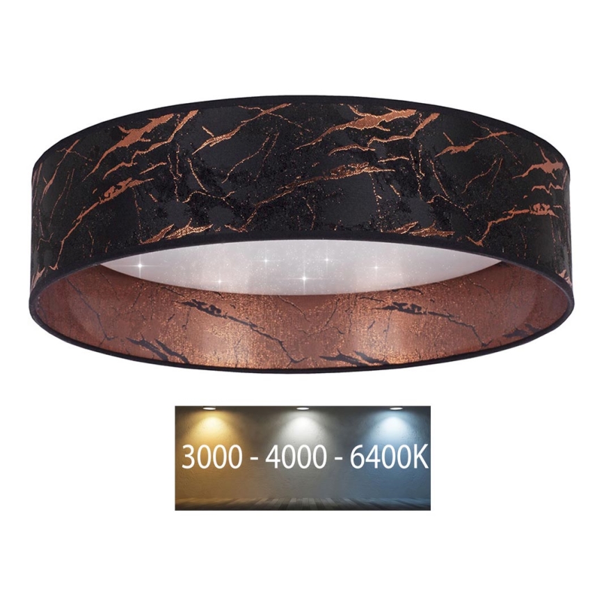 Brilagi - LED Griestu lampa VELVET STAR LED/36W/230V d. 55 cm 3000K/4000K/6400K melna/vara
