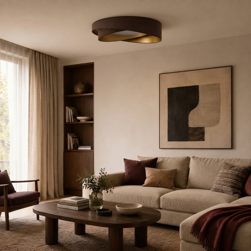 BRILAGI - LED griestu gaismeklis VELVET TWIST LED/24W/230V 4000K Ø 55 cm brūns/zelts