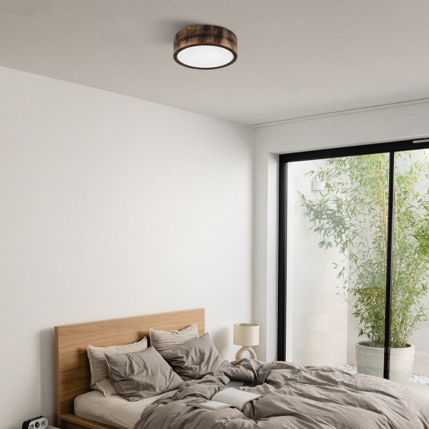 Brilagi - LED griestu lukturis CARVALHO SMOKEY LED/20W/230V ozols pr. 27,5 cm