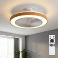Brilagi - LED griestu ventilators ar regulējamu apgaismojumu, 38 W, 230 V, 3000–6500 K, Ø 50 cm, balts/brūns + tālvadība