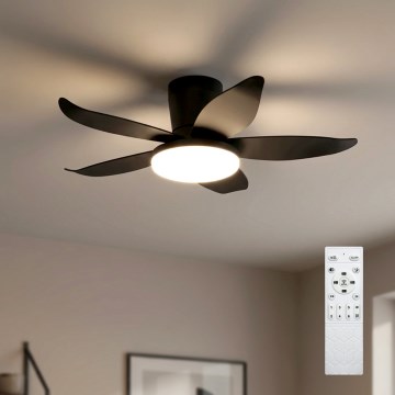 Brilagi - LED griestu ventilators ar regulējamu apgaismojumu LED/32W/230V 3000-6500K Ø 95 cm melns + tālvadības pults