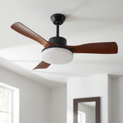 Brilagi - LED griestu ventilators ar regulējamu spilgtumu, LED/34W/230V, 3000–6500K, Ø 106 cm, melns/brūns + tālvadības pults