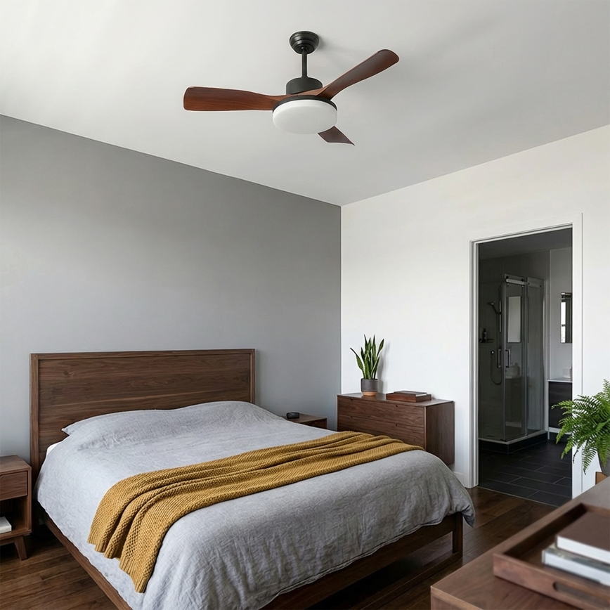 Brilagi - LED griestu ventilators ar regulējamu spilgtumu, LED/34W/230V, 3000–6500K, Ø 106 cm, melns/brūns + tālvadības pults