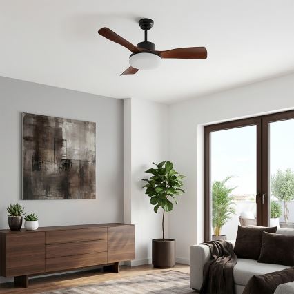 Brilagi - LED griestu ventilators ar regulējamu spilgtumu, LED/34W/230V, 3000–6500K, Ø 106 cm, melns/brūns + tālvadības pults