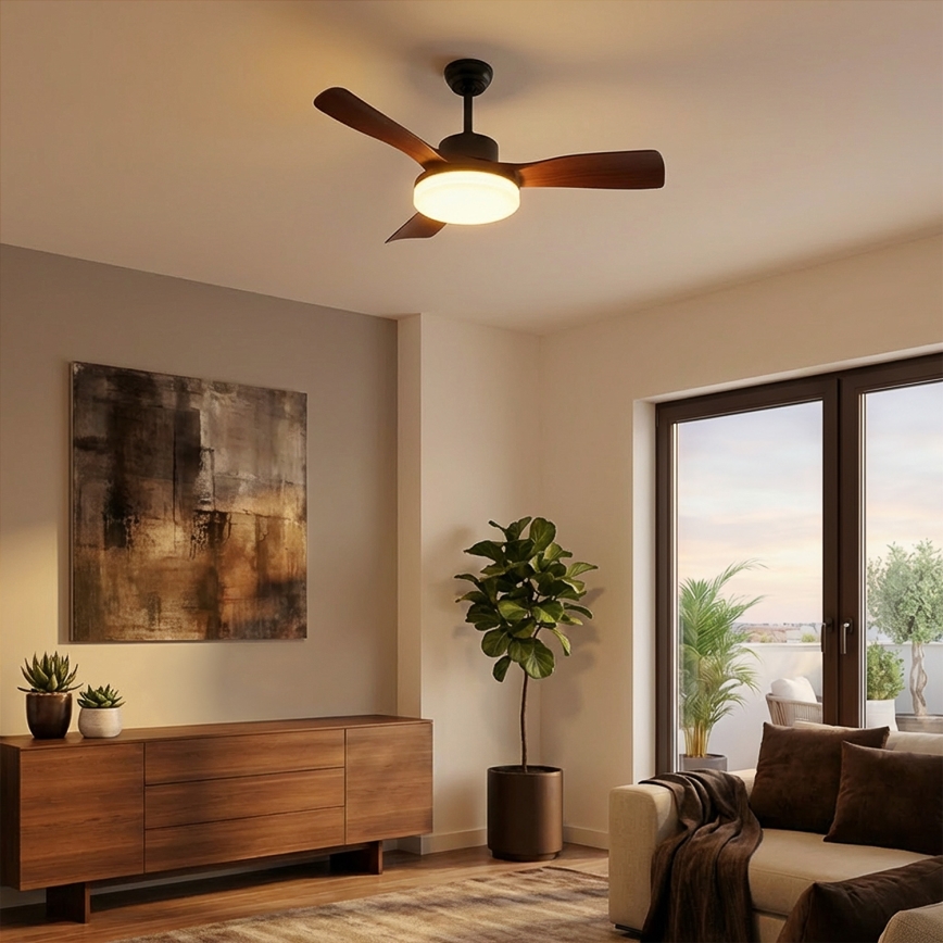 Brilagi - LED griestu ventilators ar regulējamu apgaismojumu LED/34W/230V 106 cm melns/brūns + tālvadības pults