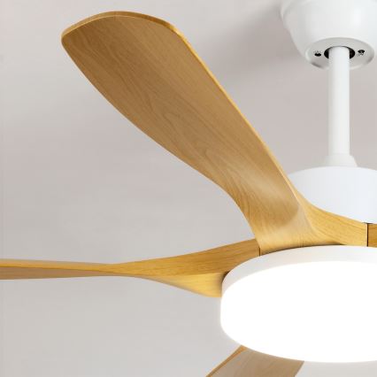 Brilagi - LED regulējams griestu ventilators LED/34W/230V 132 cm balts/brūns + tālvadība