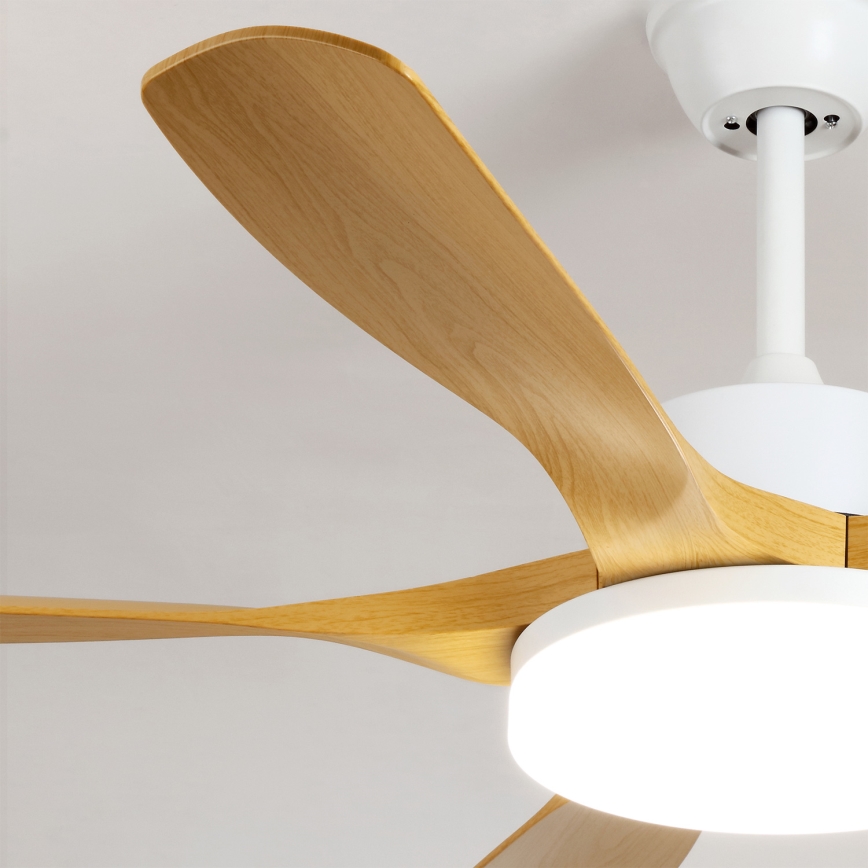 Brilagi - LED regulējams griestu ventilators LED/34W/230V 132 cm balts/brūns + tālvadība