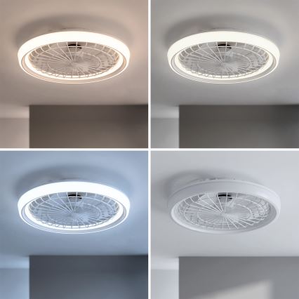 Brilagi - LED aptumšojams griestu ventilators LED/40W/230V Ø 48 cm balts + tālvadības pults