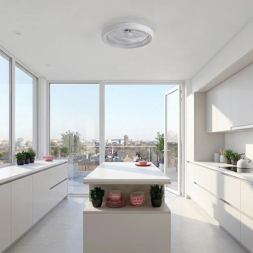 Brilagi - LED aptumšojams griestu ventilators LED/40W/230V Ø 48 cm balts + tālvadības pults