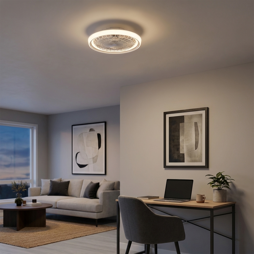 Brilagi - LED aptumšojams griestu ventilators LED/40W/230V Ø 48 cm balts + tālvadības pults
